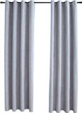 vidaXL Gordijn verduisterend met metalen ringen 2 st 140x175 cm grijs