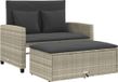 vidaXL Banc de jardin 2 places avec coussins poly rotin gris clair