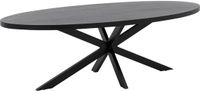 Goossens Lecca Eettafel - Hout - 240 x 76 x 110 cm - Rond - zwart
