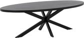 Goossens Lecca Eettafel - Hout - 240 x 76 x 110 cm - Rond - zwart