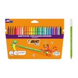 BIC Kids Kid Couleur Gekleurde Viltstiften Medium Punt - Verschillende Kleuren, Pak van 24 Stuks