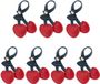 Semsen Porte-clés cerise en cuir rouge avec breloque fruit - Accessoires de sac à main et porte-clés de voiture