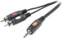 SpeaKa Professional Cinch / Jackplug Câble audio [2x fiche Cinch - 1x fiche Jack 3,5 mm] 10,00 m Noir