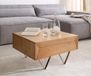 DELIFE Table basse Kayu 60x60 cm acacia naturel 2 tiroirs pied en V