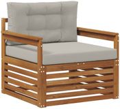 vidaXL Tuinbank Massief Acaciahout en Polyester Naturel en lichtgrijs