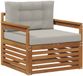 vidaXL Tuinbank Massief Acaciahout en Polyester Naturel en lichtgrijs