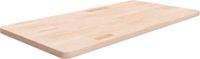 vidaXL Wastafelblad 100x50x2,5 cm onbehandeld massief eikenhout