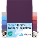 etérea Himmlische Qualität etérea Topper Jersey Hoeslaken 180x200 - 200x200 cm Oekotex Made in Green - 100% katoen - Pruim