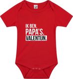 Bellatio Decorations Papas valentijn cadeau tekst baby rompertje rood jongens en meisjes - Valentijn cadeau romper 68
