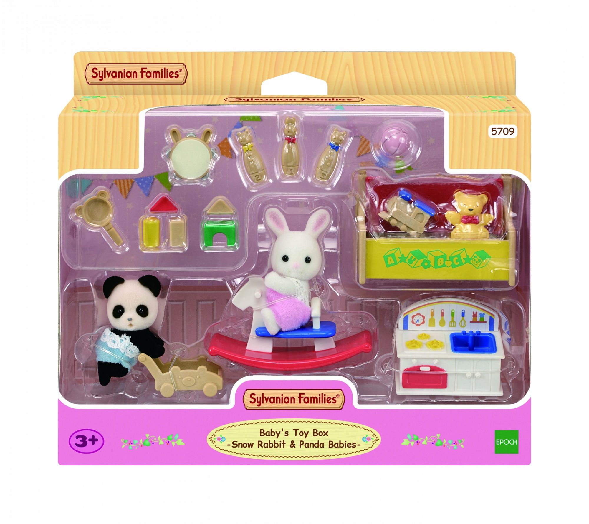 Sylvanian Families Baby's Speelkamer - Baby Panda & Sneeuwkonijn - Speelgoed Figuurset
