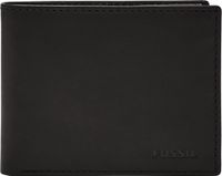 Fossil Derrick Passcase Portemonnee Zwart Buffelleer RFID Heren