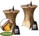 Aventara Jupe de table haute Or x 2 – ∅80-85 x 110 cm – Tissu stretch premium – Housse extra épaisse résistante aux rayures et aux plis – Housse de table haute incluant un sac de rangement – Jupes de table haute adaptées pour l'hôtellerie, les réceptions et les événements