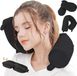 Unyqoos® Coussin de voyage - Coussin de nuque - Voyage confortable - Réglable et flexible - 68 x 10 x 10 cm - Noir