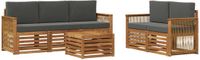 vidaXL Acacia Hout Bank Loungeset 5 Zitplekken Natuurlijk en Antraciet