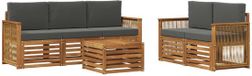 vidaXL Acacia Hout Bank Loungeset 5 Zitplekken Natuurlijk en Antraciet