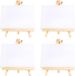 Goodivery ® Set de 4 mini toiles avec chevalet de table en bois pour décoration créative