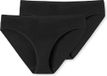 Schiesser 2Pack Tai Slip - Katoen Dames Onderbroek - Maat S - Zwart