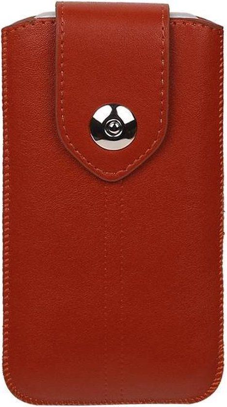 BAOHU Luxe Smartphone Pouch Maat S ( - Hoesje Geschikt voor Samsung Galaxy S2 i9100 ) Bruin