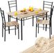 Casaria Eetkamerset Leo - 1x Eettafel 4x Stoel - Lichte Eik