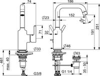 Hansa Vantis Wastafelkraan met waste, chroom