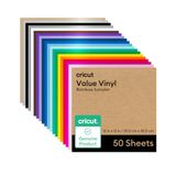 Cricut Value Permanent Vinyl - 50ft Rainbow Sampler, 12" x 12" Vellen (50 tellen)