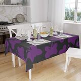 Bonamaison Tafelkleed, Anti-Mold, Sneldrogend, Waterdicht, 100% Polyester Tafellaken, Paars, zwart, 140 x 160 Cm