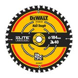 DEWALT - Extreem zaagblad voor cirkelzagen - Lemmet Ø184 mm - Boormaat 16 mm - Dikte 1,65 mm - 40 tanden - DT10303-QZ