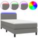 vidaXL Boxspringbed met matras en LED-verlichting, donkergrijs, 80x200 cm, stof