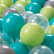KiddyMoon Ballenbak ballen voor Kinderen Ø7 cm met 700 Stuks - Turkoois Lichtgroen Grijs Transparant