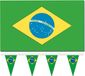 Bellatio Decorations Brazilie Vlag 90 x 150 cm en Vlaggenlijn 5m