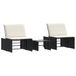 VidaXL Tuinstoel Lounge Gecapitonneerde zitting Polyrattan, Staal, Gehard glas Crème, Wit