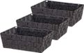 Kipit Kast/badkamer opbergmandjes - Set van 5x stuks - zwart