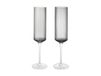 Ferm Living Flûtes à champagne Ripple 15 cl, 2 pièces Gris fumé