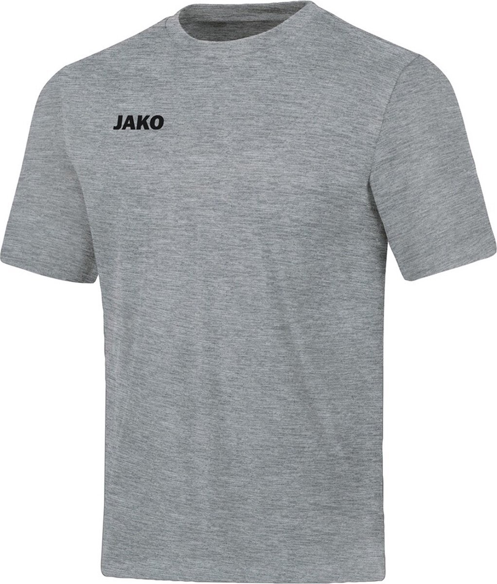 JAKO Base T-Shirt Kinderen - Lichtgrijs Gemeleerd | Maat: 128