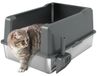 Merkloos Kattenbak XXL Roestvrij staal Grijs 85 liter