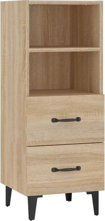 vidaXL Dressoir 34,5x34x90 cm bewerkt hout sonoma eikenkleurig