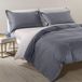 Literie pour lit double, 100% coton, anthracite