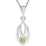 InCollections Dameshanger 925/000 sterling zilver met zirkonia limoen inclusief pantserketting 45 cm 5420200002401