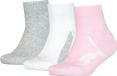 Puma BWT Quarter Sokken - 3 Pack - Maat 27/30 - Rose/Gris/Blanc - Enfants - Unisexe