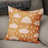 Bonamaison Decoratieve kussenhoes oranje en gebroken wit, 43x43 cm