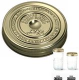 Le Parfait set van 6 schroefdoppen 11cm Goud Metaal