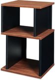 en.casa Table d'appoint Trond 50x33x29 cm noir et couleur noyer
