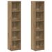 vidaXL CD-kasten 2 stuks 21x16x93,5 cm bewerkt hout artisanaal eikenkleur