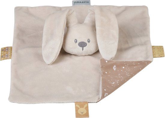 Nattou Lapidou Knuffeldoek Konijn Zand 27 cm