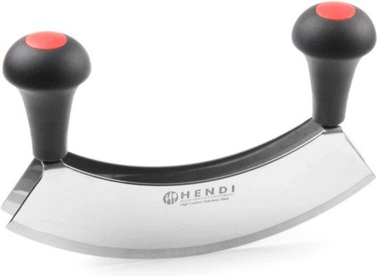 Hendi Dubbel wiegemes - ergonomisch ontwerp - zwart - 215x150mm