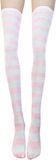 BamBella® Hoge kniekousen Wit Roze Strepen Dames