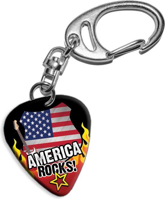 Plectrum Sleutelhanger America Rocks! - Unisex - 6g - America - Sleutelhanger