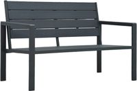 vidaXL Tuinbank Hout-look 120 cm HDPE Grijs