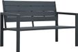 vidaXL Banc de jardin aspect bois 120 cm HDPE Gris