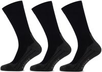 Basset Wandelsokken Merinowol - 3 paar - Zwart - Antiblaren & Geen voelbare teennaad - Dames en Heren - Merino Wol - Maat 39/42